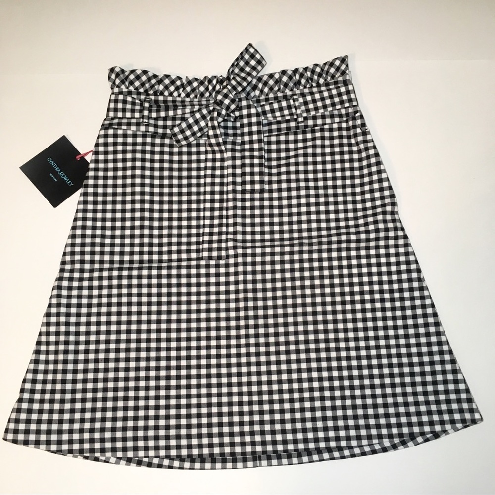 NWT Cynthia Rowley Gingham Tie-Waist Pockets Skirt